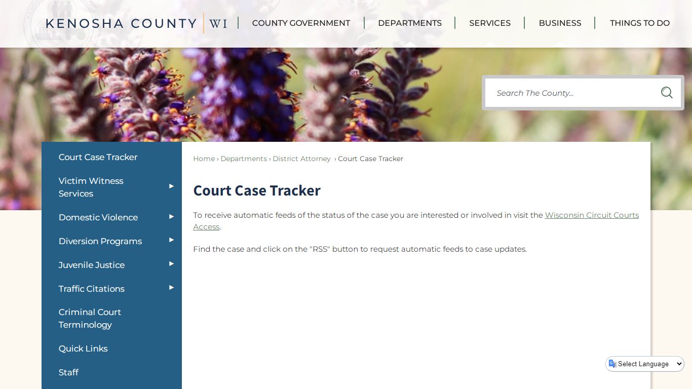 Court Case Tracker | Kenosha County, WI - Official Website